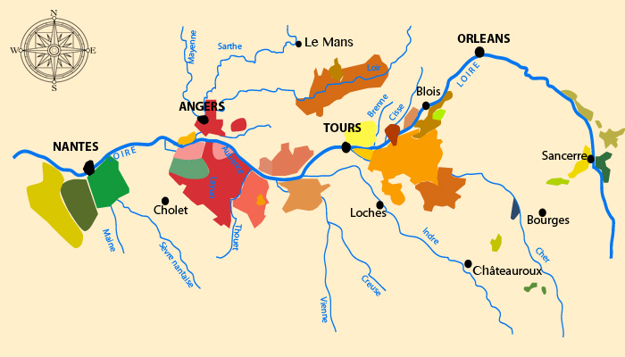 Carte des vins de Loire